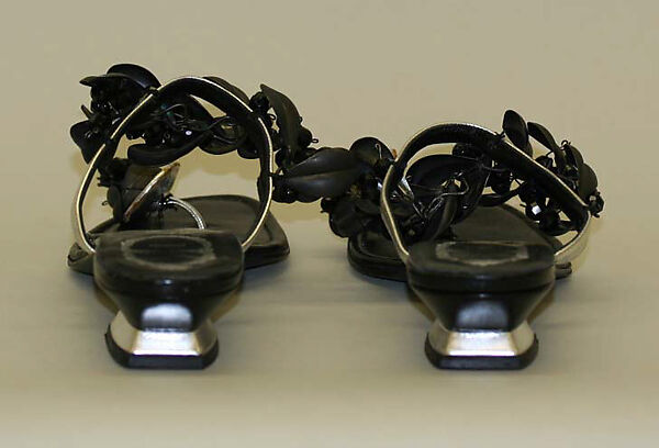 Evening sandals, Emilio Pucci (Italian, Florence 1914–1992), leather, plastic, metal, Italian