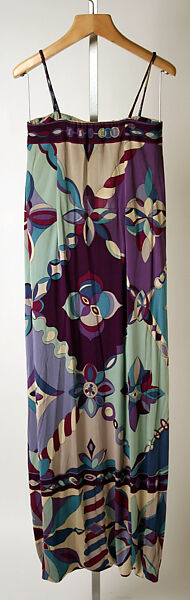 Evening dress, Emilio Pucci (Italian, Florence 1914–1992), silk, plastic (foam), Italian