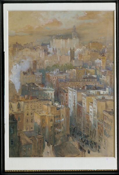View of New York City, Colin Campbell Cooper (American, Philadelphia, Pennsylvania 1856–1937 Santa Barbara, California), Watercolor, gouache on paper, American