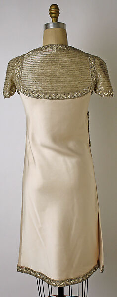 Evening dress, Mila Schön (Italian, born Yugoslavia, 1916–2008 Alessandria), silk, glass, plastic, Italian