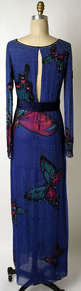 Dress, Hanae Mori (French, 1977–2004), a) silk, glass; b) silk, Japanese