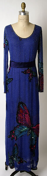 Dress, Hanae Mori (French, 1977–2004), a) silk, glass; b) silk, Japanese 