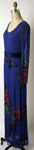 Dress, Hanae Mori (French, 1977–2004), a) silk, glass; b) silk, Japanese