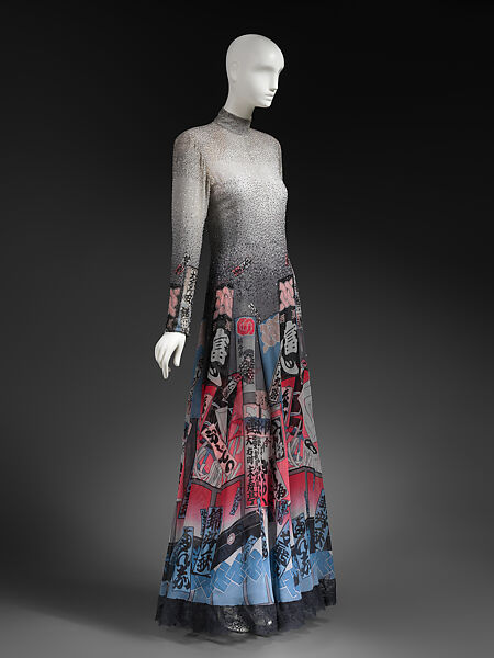 "UKIYOE", Hanae Mori (French, 1977–2004), silk, glass, Japanese