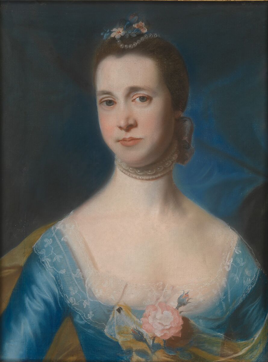 Mrs. Edward Green (Mary Storer), John Singleton Copley (American, Boston, Massachusetts 1738–1815 London), Pastel on laid paper, mounted on canvas, American