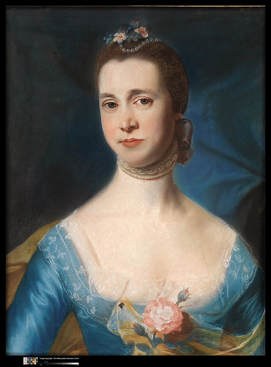Mrs. Edward Green (Mary Storer), John Singleton Copley (American, Boston, Massachusetts 1738–1815 London), Pastel on laid paper, mounted on canvas, American