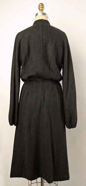 Dress, wool, rabbit hair, American or European
