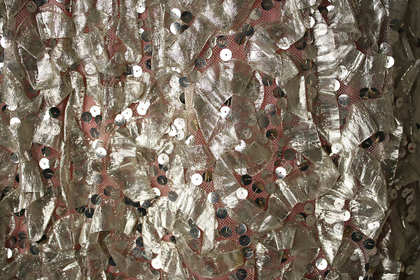 Evening dress, Sarmi, Silk, metallic, American