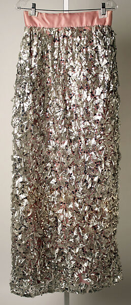 Evening dress, Sarmi, Silk, metallic, American