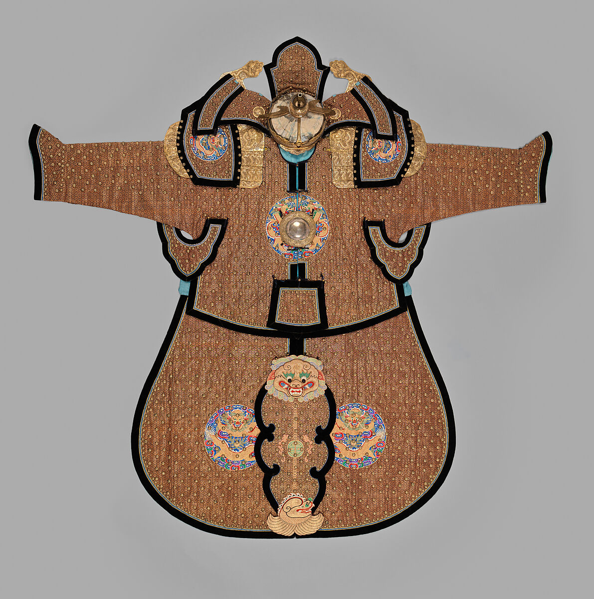 Armor with Archery Equipment and Box, Textile (silk), copper alloy, steel, gold, silver, wood, leather, lacquer, paper, pigment, Chinese