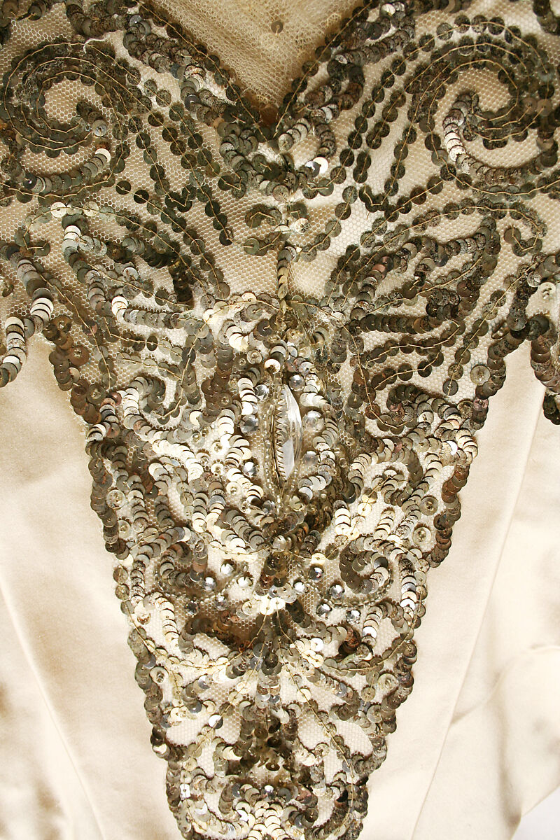 Ball gown, House of Worth (French, 1858–1956), silk, sequins, French