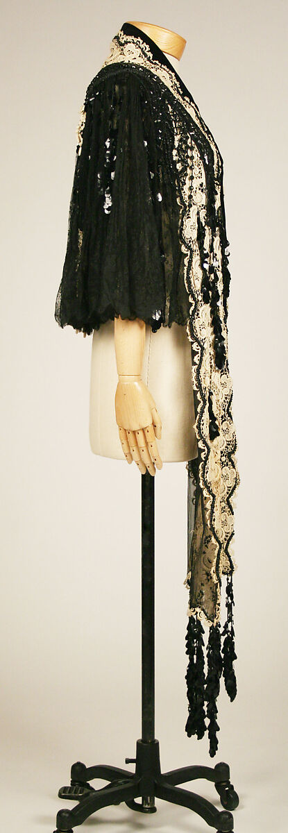 Mantle, House of Worth (French, 1858–1956), silk, sequins, French