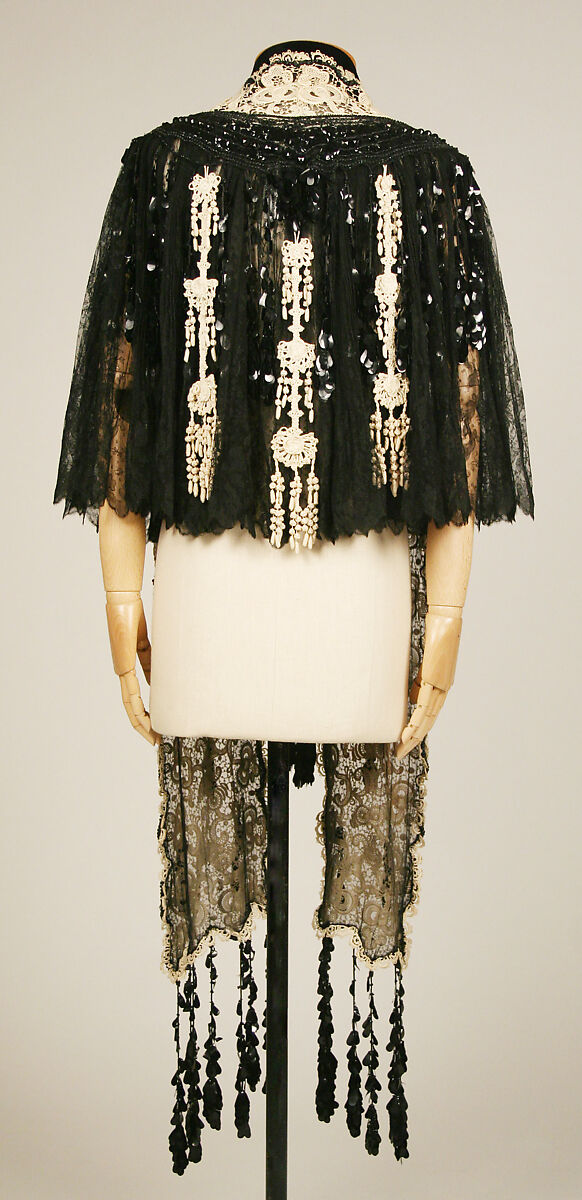 Mantle, House of Worth (French, 1858–1956), silk, sequins, French