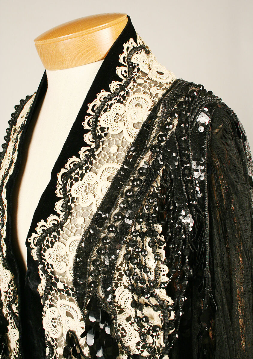 Mantle, House of Worth (French, 1858–1956), silk, sequins, French