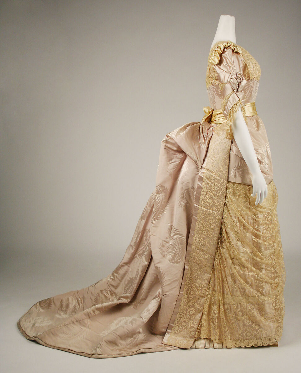 Evening dress, House of Worth (French, 1858–1956), silk, French
