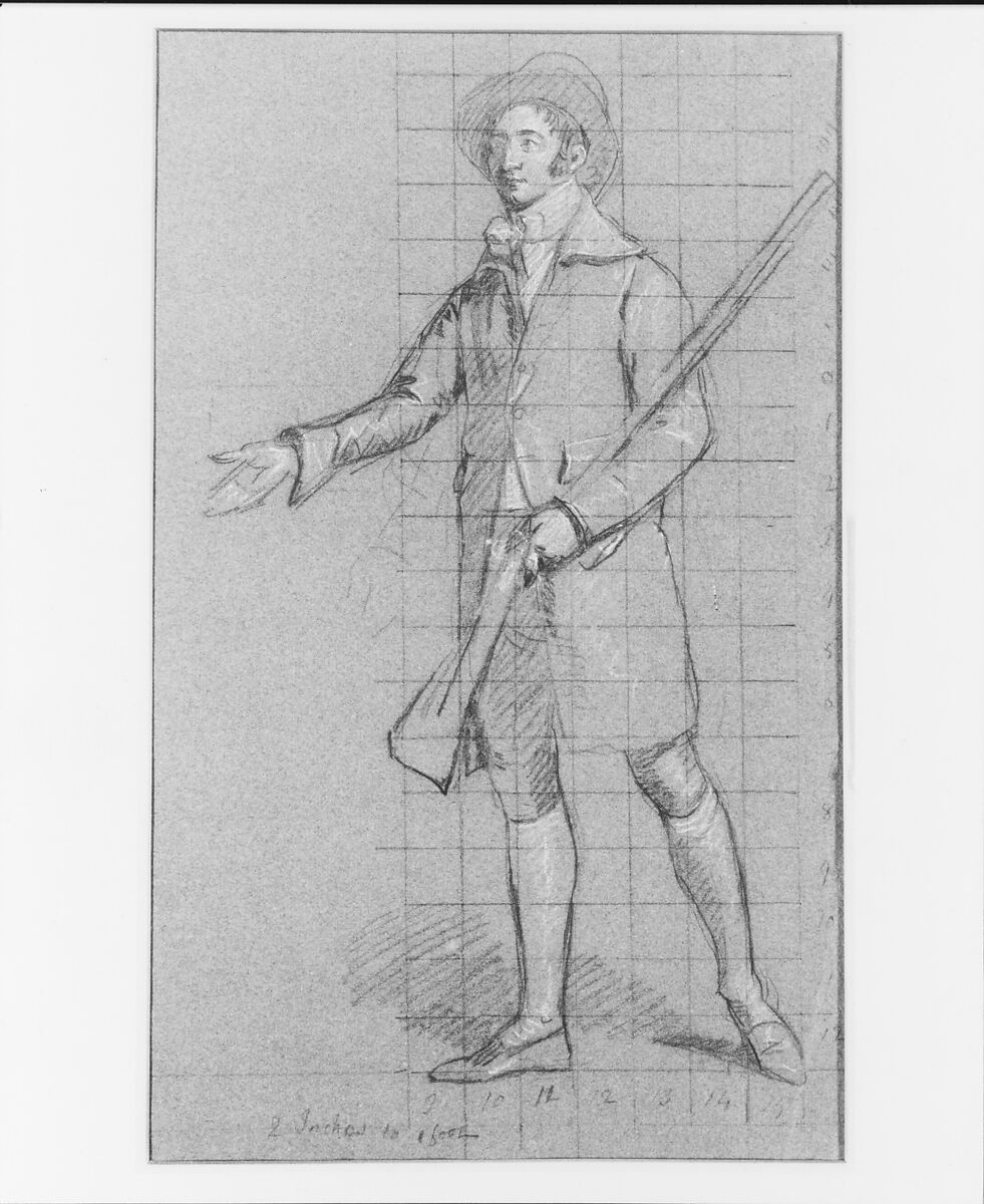 Study for "The Knatchbull Family": Sir Edward Knatchbull, John Singleton Copley (American, Boston, Massachusetts 1738–1815 London), Black chalk, white-chalk heightening, and graphite on dark blue laid paper, American