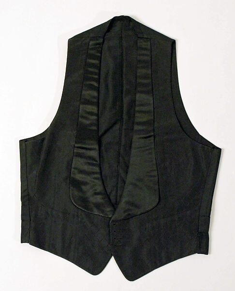 Evening vest, silk, cotton, American 
