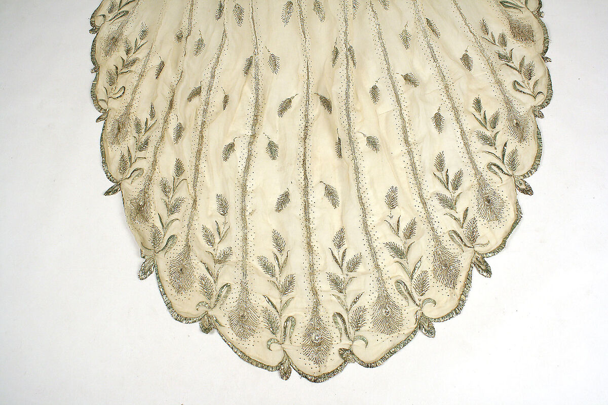 Evening dress, cotton, metallic thread, French