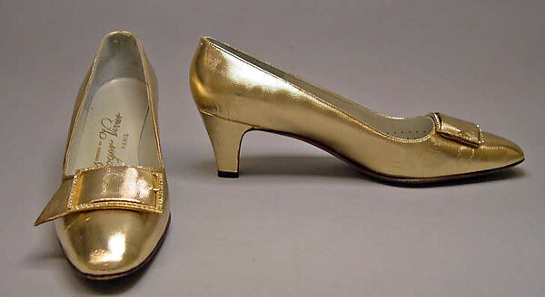 Evening shoes, Roger Vivier (French, 1913–1998), leather, metal, French 