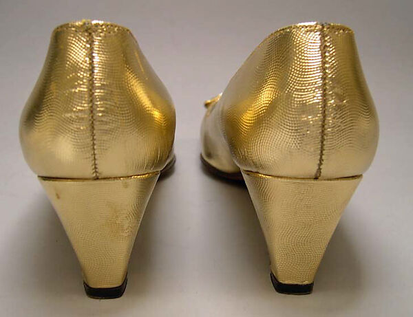 Evening shoes, Roger Vivier (French, 1913–1998), leather, metal, French