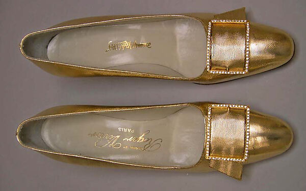 Evening shoes, Roger Vivier (French, 1913–1998), leather, metal, French