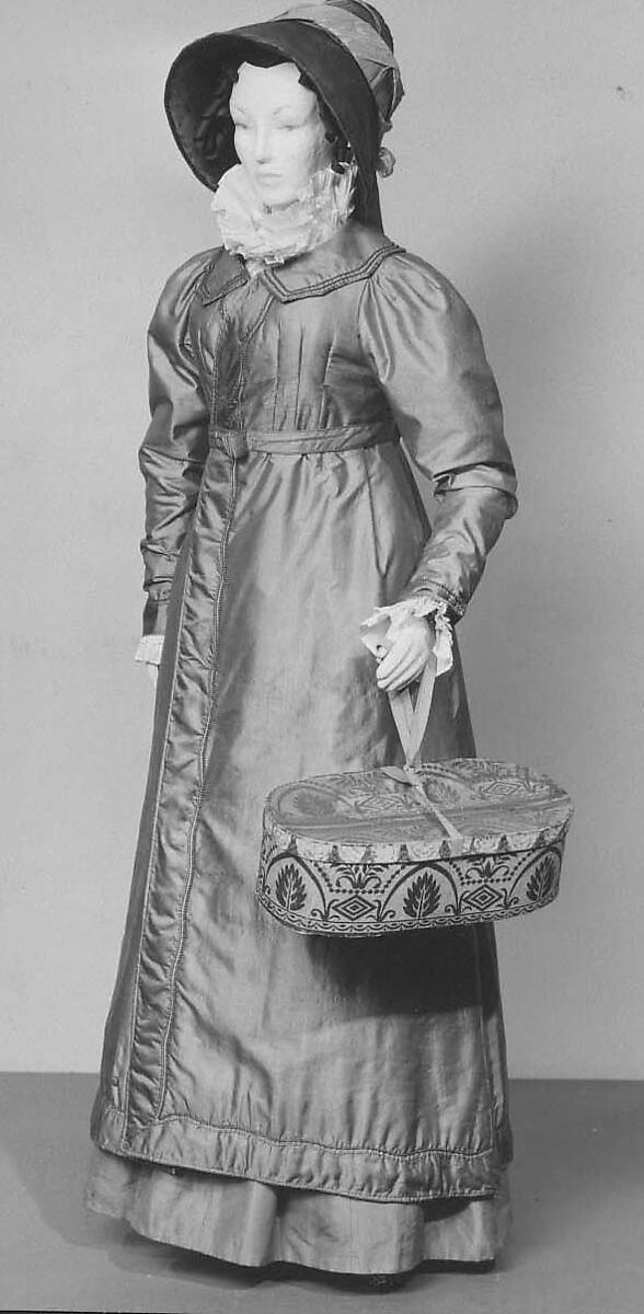 Poke bonnet, silk, American