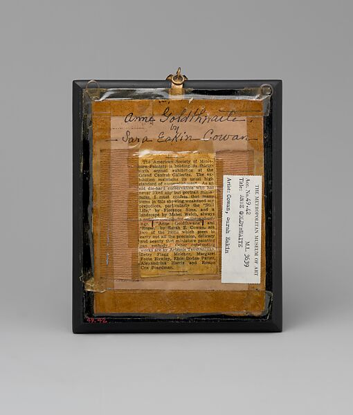 Anne Goldthwaite, Sarah Eakin Cowan (1873–1958), Watercolor on ivory, American