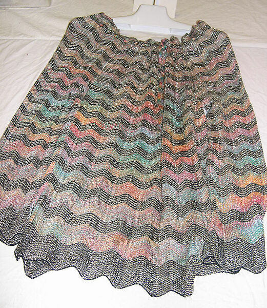Evening ensemble, Missoni (Italian, founded 1953), synthetic fiber, lurex, silk, plastic (acrylic), Italian