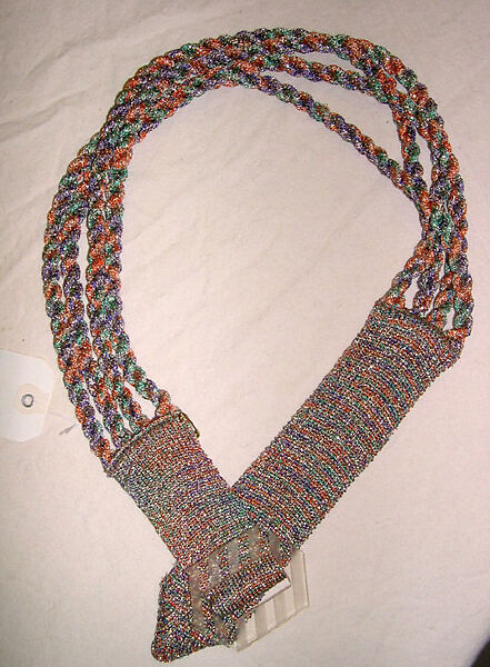 Evening ensemble, Missoni (Italian, founded 1953), synthetic fiber, lurex, silk, plastic (acrylic), Italian