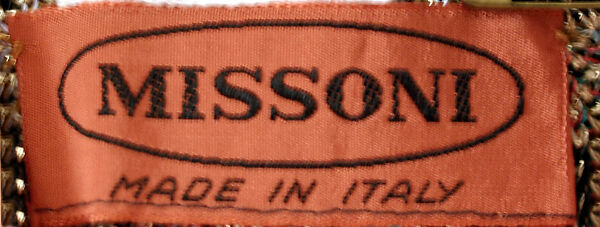 Evening ensemble, Missoni (Italian, founded 1953), synthetic fiber, lurex, silk, plastic (acrylic), Italian