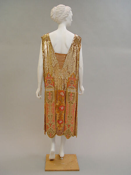 Evening dress, Paul Poiret (French, Paris 1879–1944 Paris), sequins, silk, metallic, beads, French