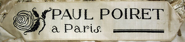 Evening dress, Paul Poiret (French, Paris 1879–1944 Paris), silk, metallic thread, plastic, glass, French