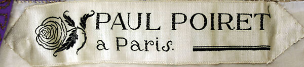 Evening dress, Paul Poiret (French, Paris 1879–1944 Paris), silk, metallic thread, French