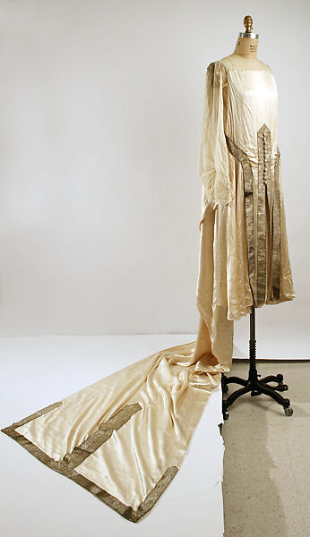 Wedding dress, Paul Poiret (French, Paris 1879–1944 Paris), silk, metal, French 