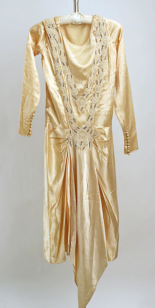 Wedding ensemble, (a–d) House of Patou (French, founded 1914), silk, glass, metallic thread, linen, cotton, French 