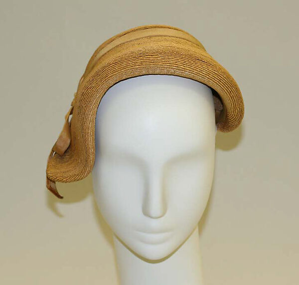 Bonnet, House of Patou (French, founded 1914), straw, silk, French 