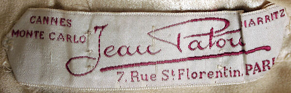 Wedding ensemble, House of Patou (French, founded 1914), silk, glass, wire, French