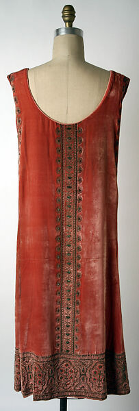 Evening dress, House of Patou (French, founded 1914), silk, metallic thread, metal beads, French