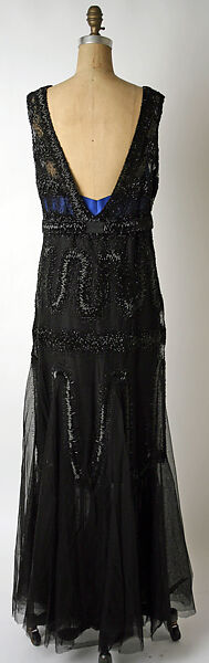 Evening dress, House of Patou (French, founded 1914), silk, glass, French