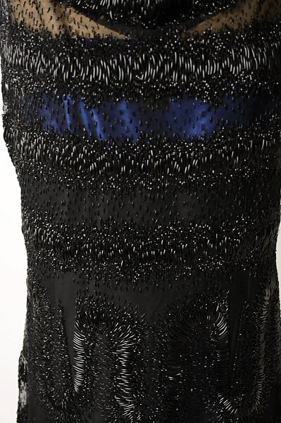 Evening dress, House of Patou (French, founded 1914), silk, glass, French