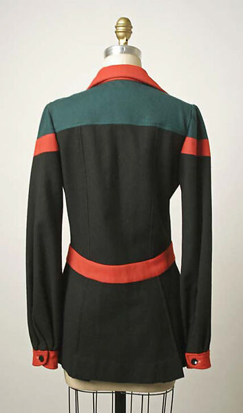Ensemble, Giorgio di Sant'Angelo (American, born Italy, 1933–1989), (a) wool, plastic; (b) wool, American