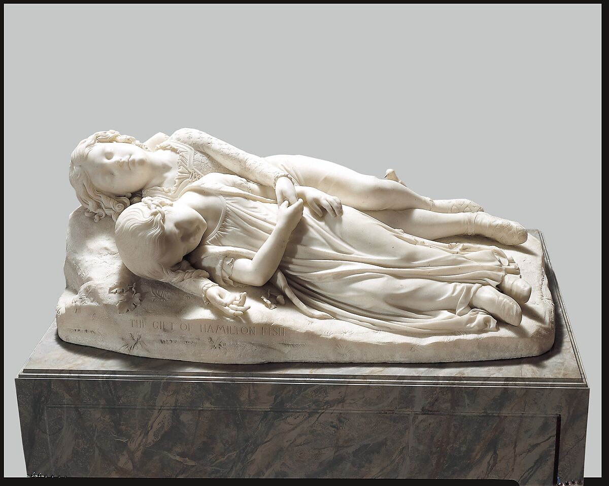 The Babes in the Wood, Thomas Crawford (American, New York 1813?–1857 London), Marble, American