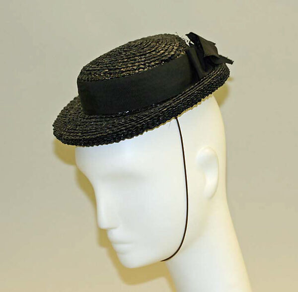 Hat, Schiaparelli (French, founded 1927), straw, French 