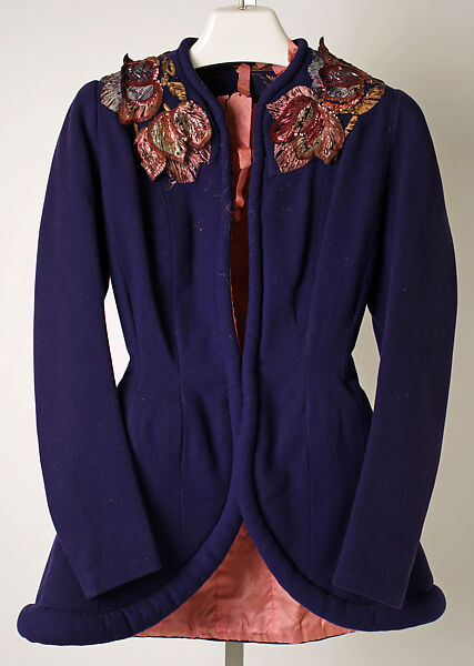 Jacket, Elsa Schiaparelli (Italian, 1890–1973), wool, metal, shellac, French 
