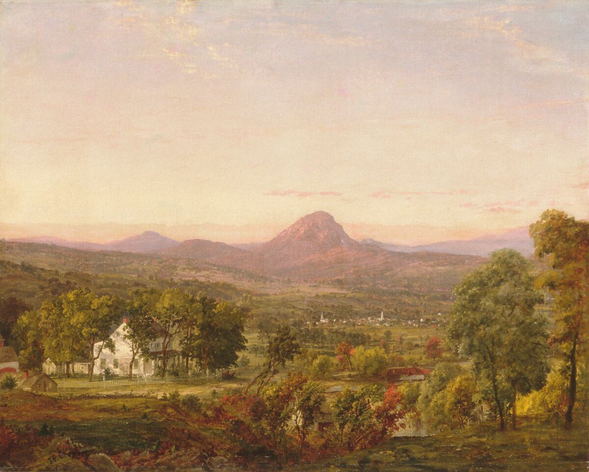 Autumn Landscape, Sugar Loaf Mountain, Orange County, New York, Jasper Francis Cropsey (American, Rossville, New York 1823–1900 Hastings-on-Hudson, New York), Oil on canvas, American 