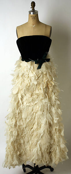 Evening ensemble, Arnold Scaasi (American, born Montreal, Canada, 1931–2015), silk, feathers, American