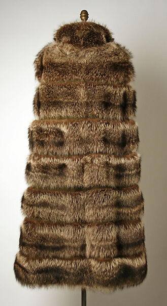 Cape, Arnold Scaasi (American, born Montreal, Canada, 1931–2015), fur, leather, wool, cotton, American