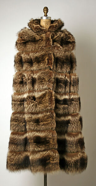 Cape, Arnold Scaasi (American, born Montreal, Canada, 1931–2015), fur, leather, wool, cotton, American 