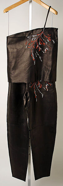 Ensemble, Gianni Versace (Italian, founded 1978), leather, polyester, plastic, Italian 