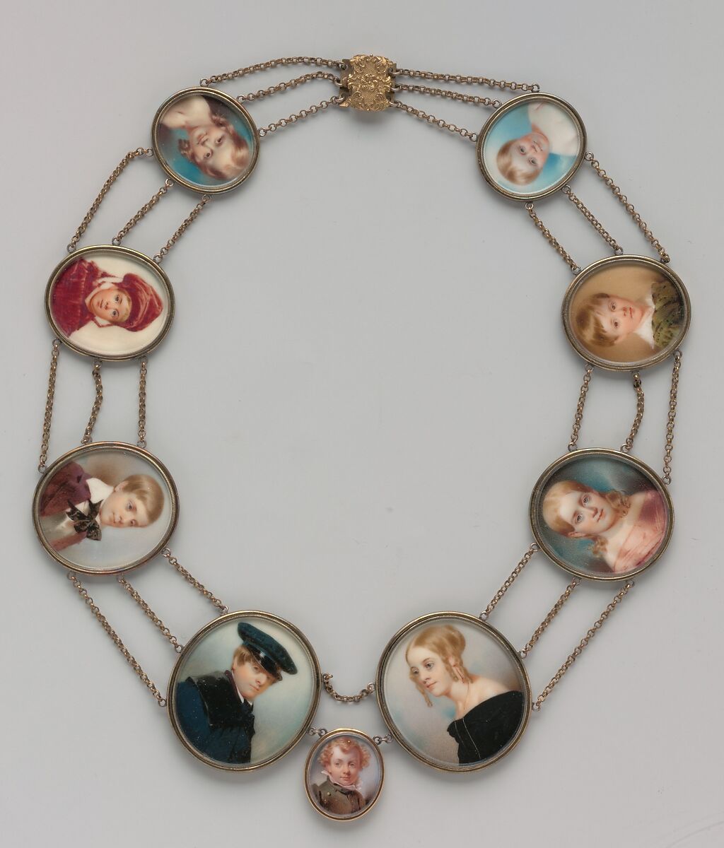 A Mother's Pearls, Thomas Seir Cummings (American (born England), Bath 1804–1894 Hackensack, New Jersey), Watercolor on ivory, American